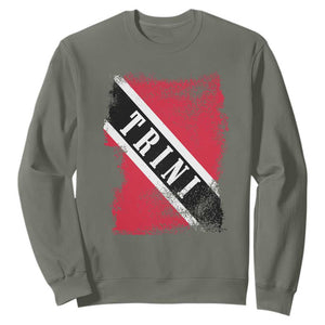 Trinidad and Tobago Flag Sweatshirt Caribbean Souvenir TS10 Military Green Print Your Wear