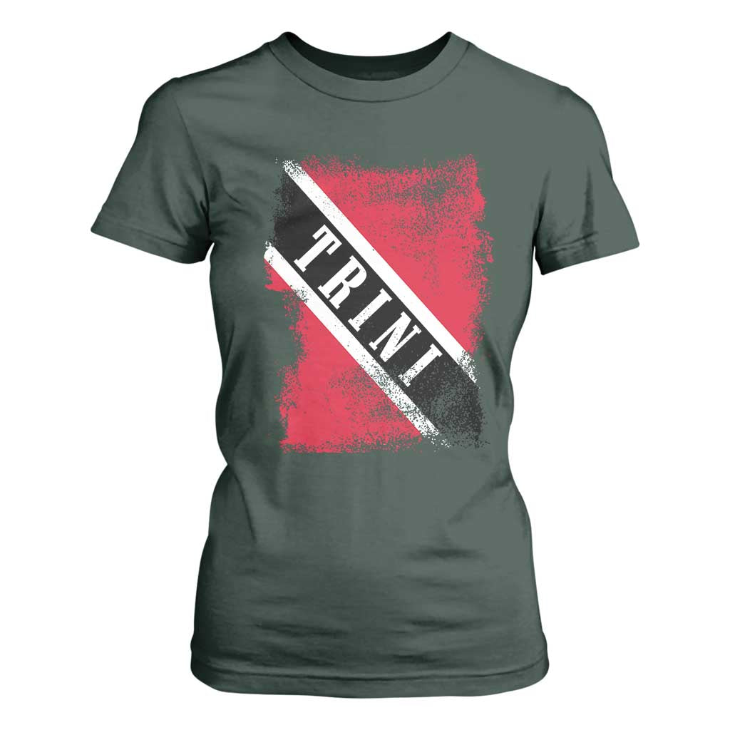 Trinidad and Tobago Flag T Shirt For Women Caribbean Souvenir TS10 Dark Forest Green Print Your Wear