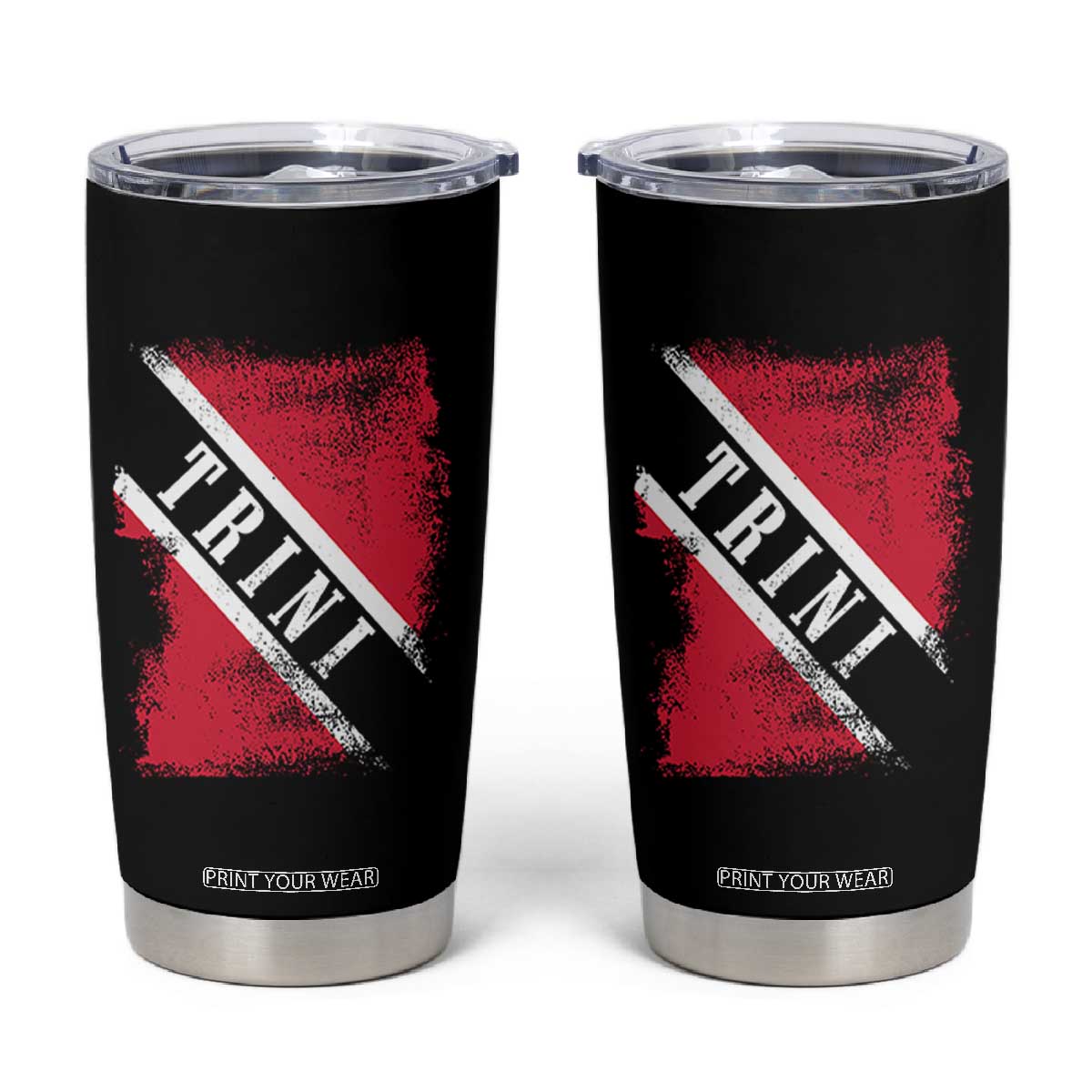 Trinidad and Tobago Flag Tumbler Cup Caribbean Souvenir TS10 Black Print Your Wear