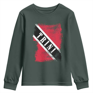 Trinidad and Tobago Flag Youth Sweatshirt Caribbean Souvenir TS10 Dark Forest Green Print Your Wear