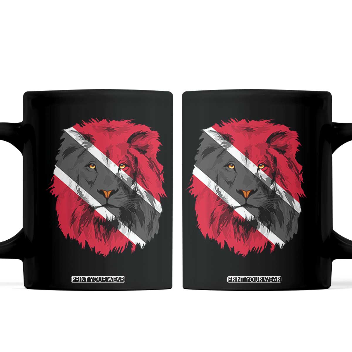 Trinidad and Tobago Flag Lion Coffee Mug Caribbean Souvenir TS10 Black Print Your Wear