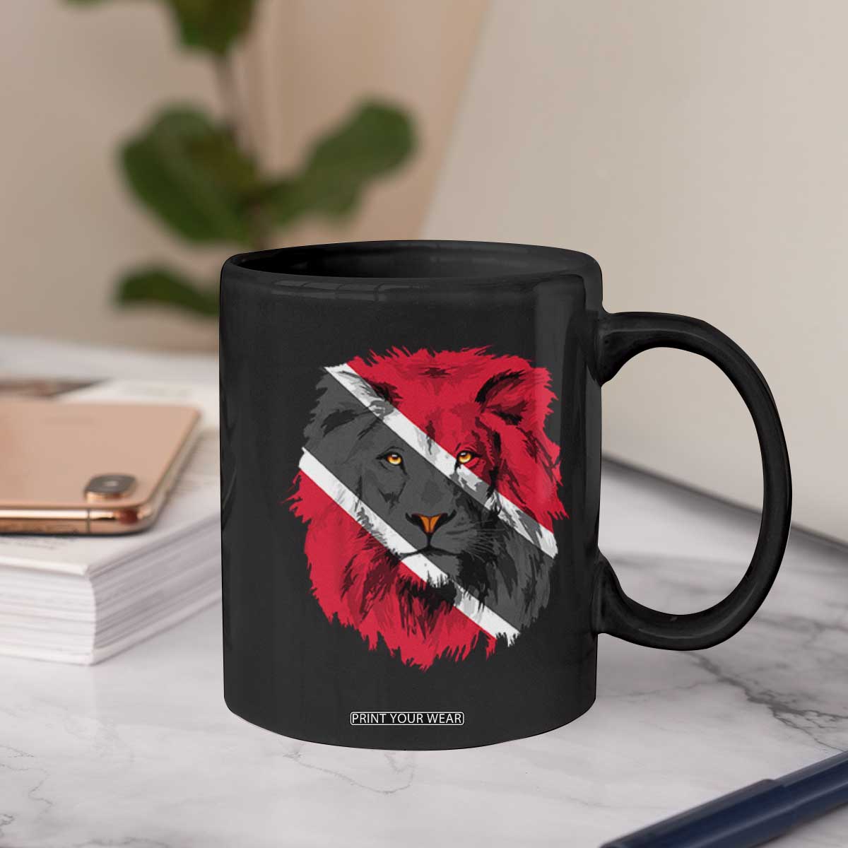 Trinidad and Tobago Flag Lion Coffee Mug Caribbean Souvenir TS10 Print Your Wear