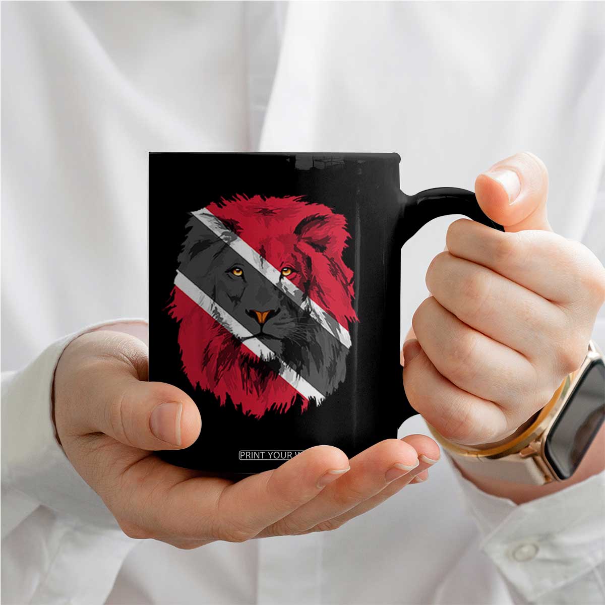 Trinidad and Tobago Flag Lion Coffee Mug Caribbean Souvenir TS10 Print Your Wear