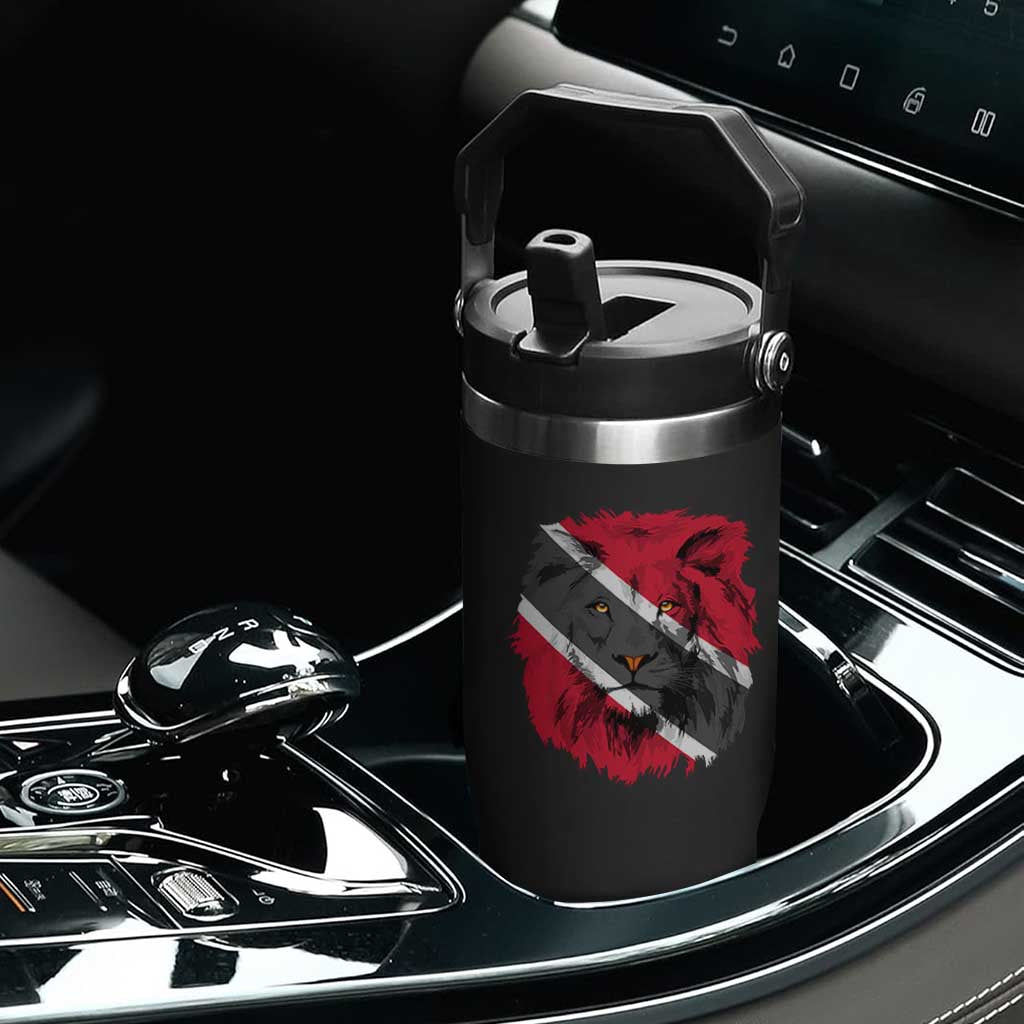 Trinidad and Tobago Flag Lion Flip Straw Tumbler Caribbean Souvenir TS10 Print Your Wear