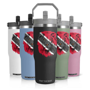 Trinidad and Tobago Flag Lion Flip Straw Tumbler Caribbean Souvenir TS10 Print Your Wear
