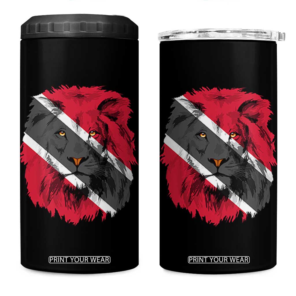Trinidad and Tobago Flag Lion 4 in 1 Can Cooler Tumbler Caribbean Souvenir TS10 One Size: 16 oz Black Print Your Wear