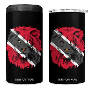 Trinidad and Tobago Flag Lion 4 in 1 Can Cooler Tumbler Caribbean Souvenir TS10 One Size: 16 oz Black Print Your Wear