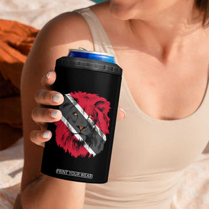 Trinidad and Tobago Flag Lion 4 in 1 Can Cooler Tumbler Caribbean Souvenir TS10 Print Your Wear