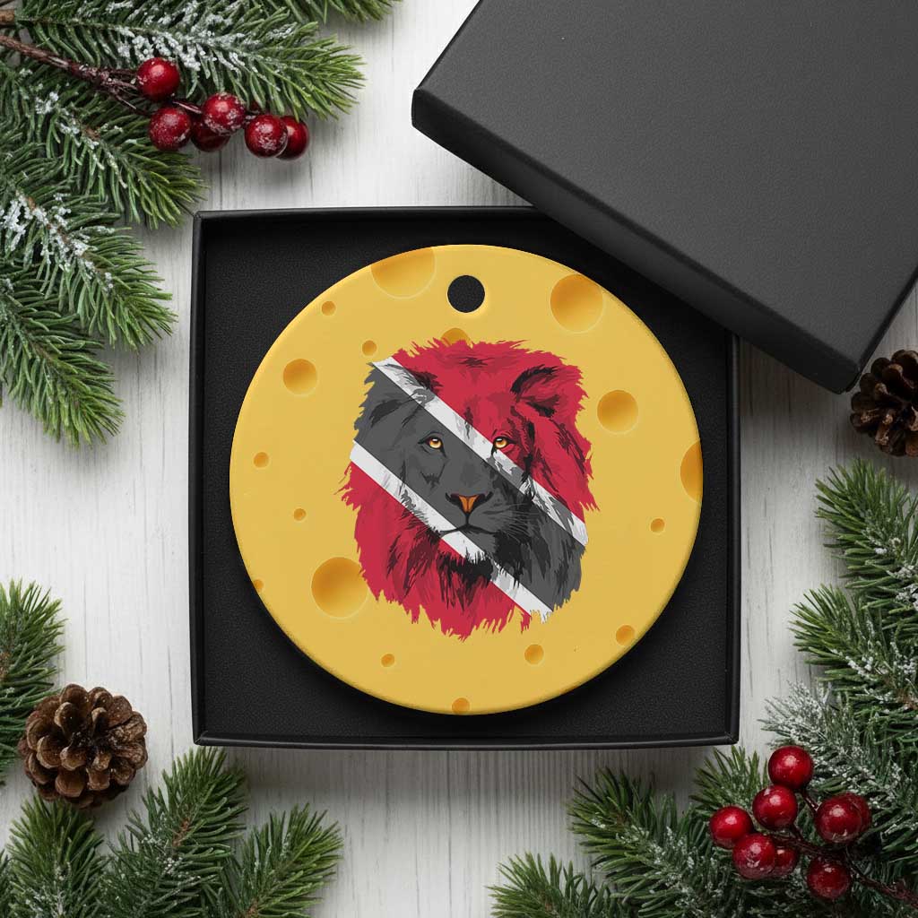Trinidad and Tobago Flag Lion Ceramic Ornament Caribbean Souvenir TS10 1pc Yellow Cheese Print Your Wear