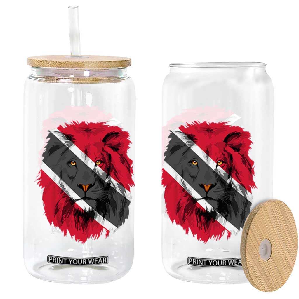 Trinidad and Tobago Flag Lion Glass Can Caribbean Souvenir TS10 Print Your Wear