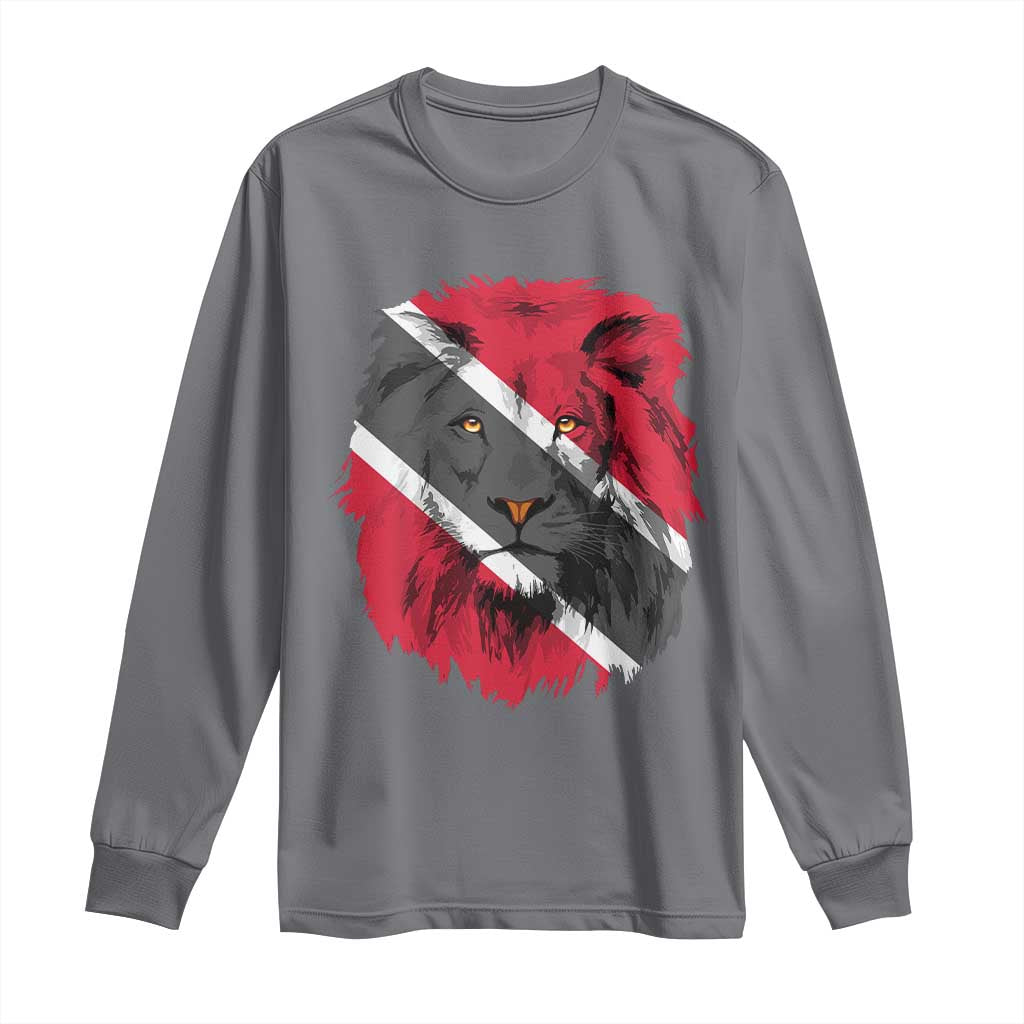Trinidad and Tobago Flag Lion Long Sleeve Shirt Caribbean Souvenir TS10 Charcoal Print Your Wear