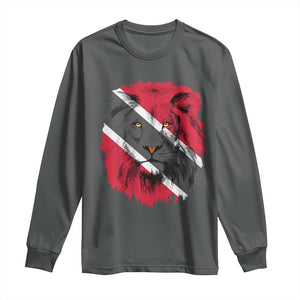 Trinidad and Tobago Flag Lion Long Sleeve Shirt Caribbean Souvenir TS10 Dark Heather Print Your Wear