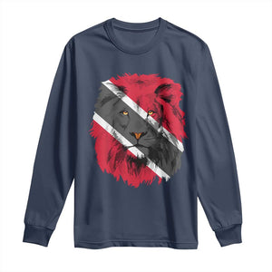 Trinidad and Tobago Flag Lion Long Sleeve Shirt Caribbean Souvenir TS10 Navy Print Your Wear