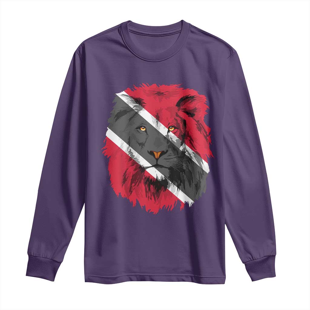 Trinidad and Tobago Flag Lion Long Sleeve Shirt Caribbean Souvenir TS10 Purple Print Your Wear
