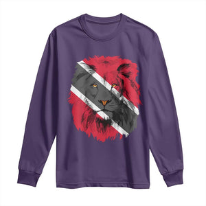 Trinidad and Tobago Flag Lion Long Sleeve Shirt Caribbean Souvenir TS10 Purple Print Your Wear