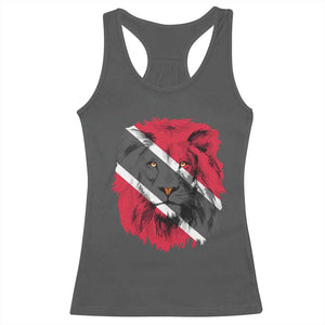 Trinidad and Tobago Flag Lion Racerback Tank Top Caribbean Souvenir TS10 Dark Heather Print Your Wear