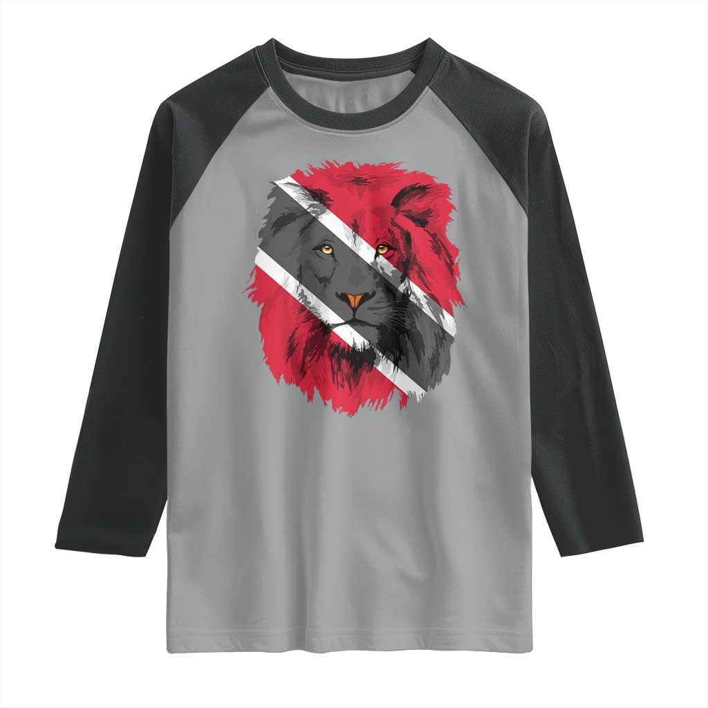Trinidad and Tobago Flag Lion Raglan Shirt Caribbean Souvenir TS10 Sport Gray Black Print Your Wear