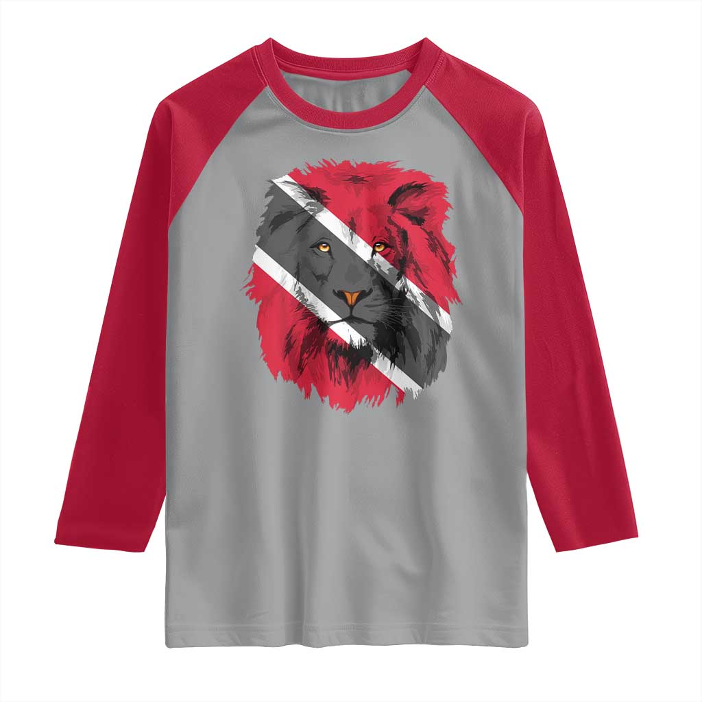Trinidad and Tobago Flag Lion Raglan Shirt Caribbean Souvenir TS10 Sport Gray Red Print Your Wear