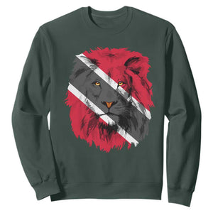 Trinidad and Tobago Flag Lion Sweatshirt Caribbean Souvenir TS10 Dark Forest Green Print Your Wear