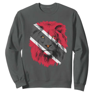 Trinidad and Tobago Flag Lion Sweatshirt Caribbean Souvenir TS10 Dark Heather Print Your Wear