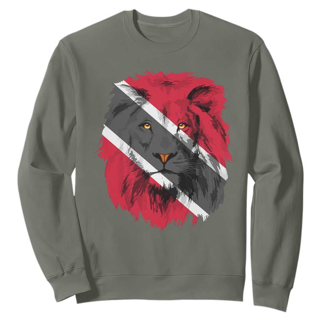 Trinidad and Tobago Flag Lion Sweatshirt Caribbean Souvenir TS10 Military Green Print Your Wear