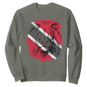 Trinidad and Tobago Flag Lion Sweatshirt Caribbean Souvenir TS10 Military Green Print Your Wear