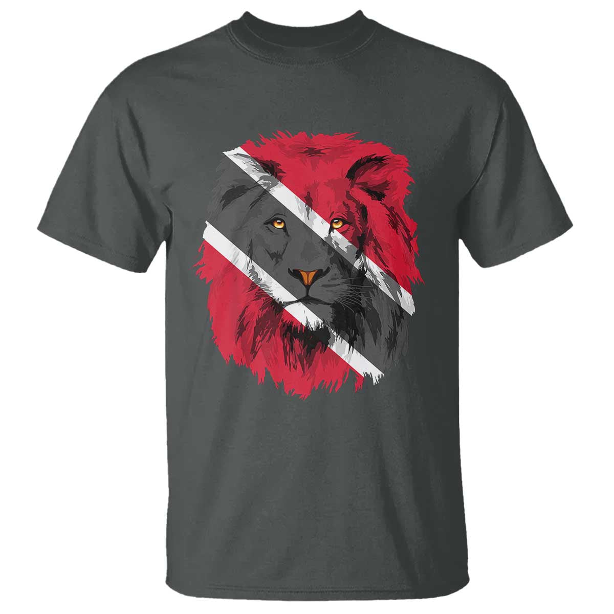 Trinidad and Tobago Flag Lion T Shirt Caribbean Souvenir TS10 Dark Heather Print Your Wear