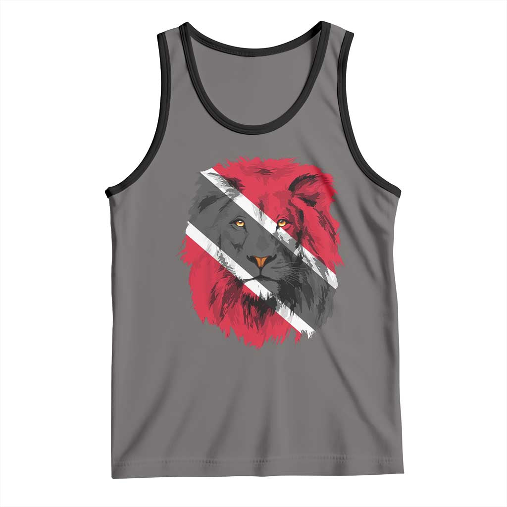 Trinidad and Tobago Flag Lion Tank Top Caribbean Souvenir TS10 Deep Heather Black Print Your Wear