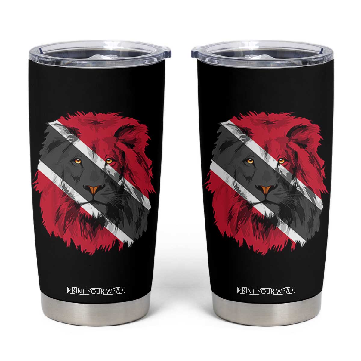 Trinidad and Tobago Flag Lion Tumbler Cup Caribbean Souvenir TS10 Black Print Your Wear