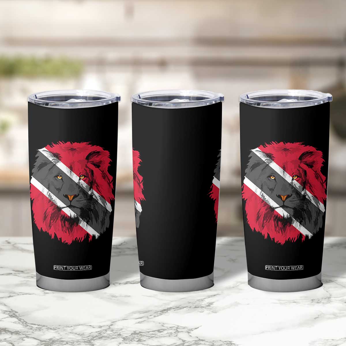 Trinidad and Tobago Flag Lion Tumbler Cup Caribbean Souvenir TS10 Print Your Wear