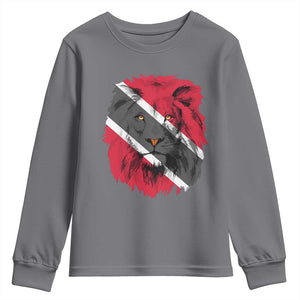 Trinidad and Tobago Flag Lion Youth Sweatshirt Caribbean Souvenir TS10 Charcoal Print Your Wear