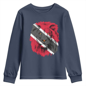 Trinidad and Tobago Flag Lion Youth Sweatshirt Caribbean Souvenir TS10 Navy Print Your Wear