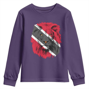 Trinidad and Tobago Flag Lion Youth Sweatshirt Caribbean Souvenir TS10 Purple Print Your Wear