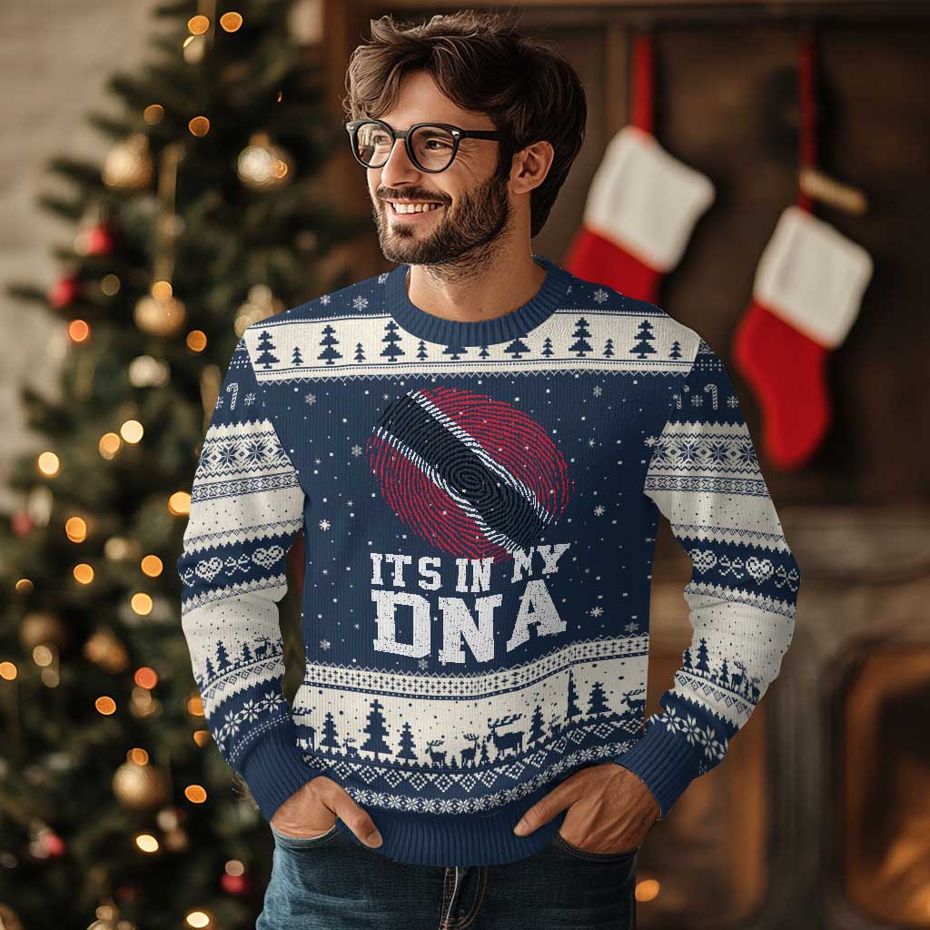 Trinidad and Tobago In My DNA Ugly Christmas Sweater Trini Trinidadian Proud TS10 Navy Beige Print Your Wear