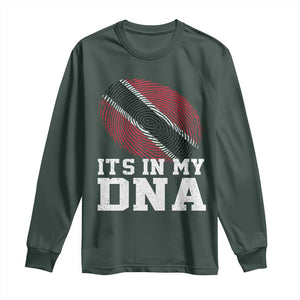 Trinidad and Tobago In My DNA Long Sleeve Shirt Trini Trinidadian Proud TS10 Dark Forest Green Print Your Wear