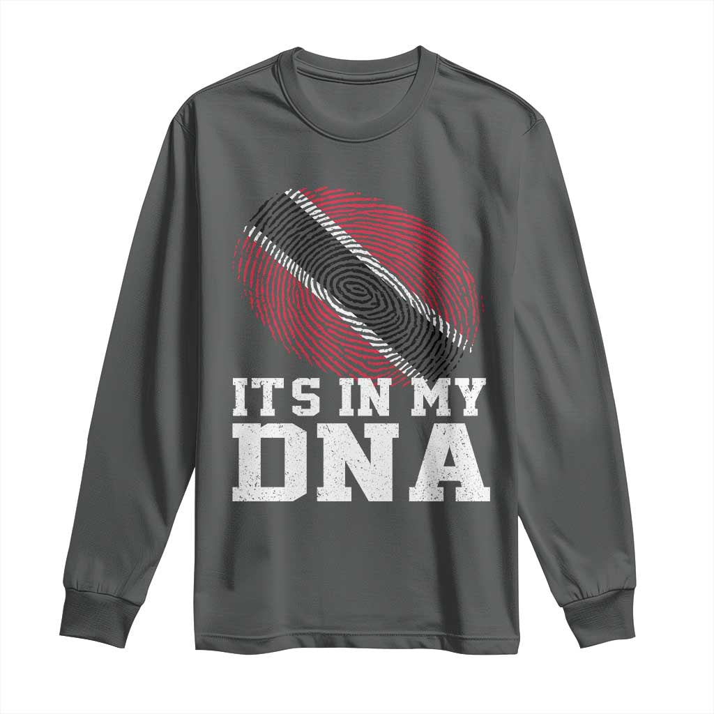 Trinidad and Tobago In My DNA Long Sleeve Shirt Trini Trinidadian Proud TS10 Dark Heather Print Your Wear
