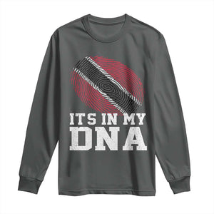 Trinidad and Tobago In My DNA Long Sleeve Shirt Trini Trinidadian Proud TS10 Dark Heather Print Your Wear