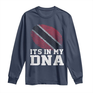 Trinidad and Tobago In My DNA Long Sleeve Shirt Trini Trinidadian Proud TS10 Navy Print Your Wear