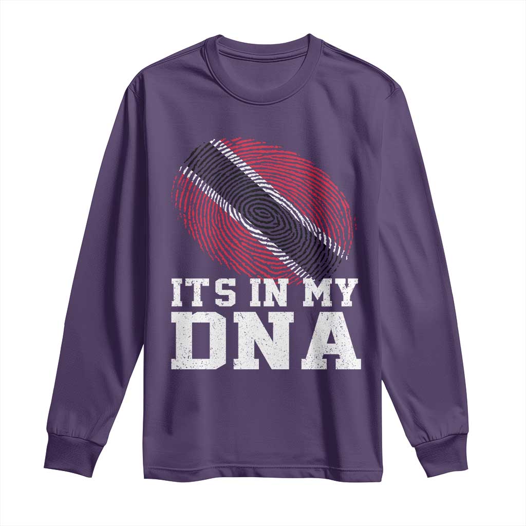 Trinidad and Tobago In My DNA Long Sleeve Shirt Trini Trinidadian Proud TS10 Purple Print Your Wear
