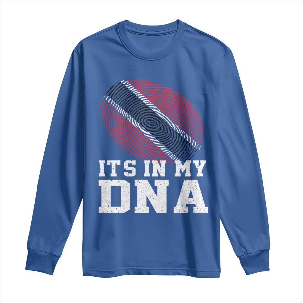 Trinidad and Tobago In My DNA Long Sleeve Shirt Trini Trinidadian Proud TS10 Royal Blue Print Your Wear
