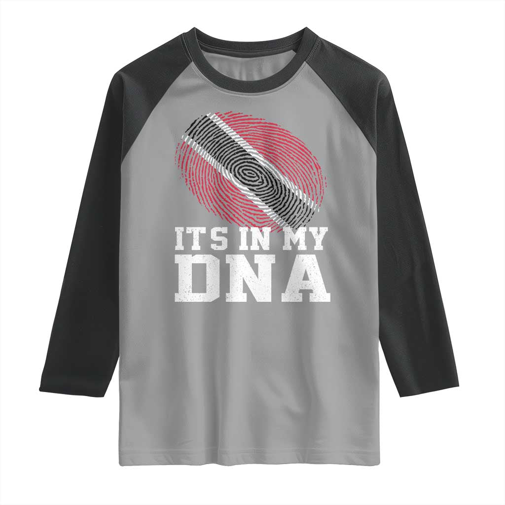 Trinidad and Tobago In My DNA Raglan Shirt Trini Trinidadian Proud TS10 Sport Gray Black Print Your Wear