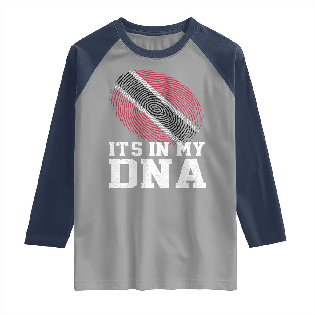 Trinidad and Tobago In My DNA Raglan Shirt Trini Trinidadian Proud TS10 Sport Gray Navy Print Your Wear