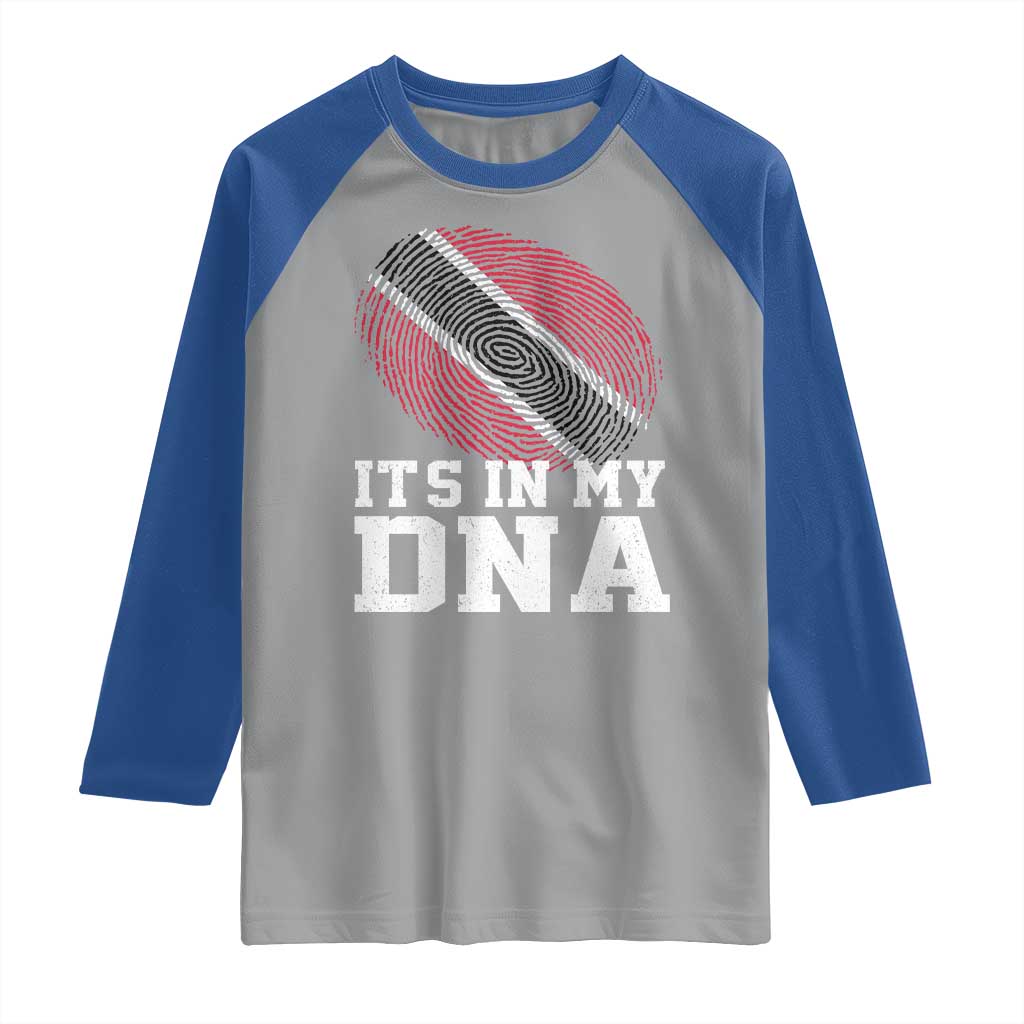 Trinidad and Tobago In My DNA Raglan Shirt Trini Trinidadian Proud TS10 Sport Gray Royal Print Your Wear
