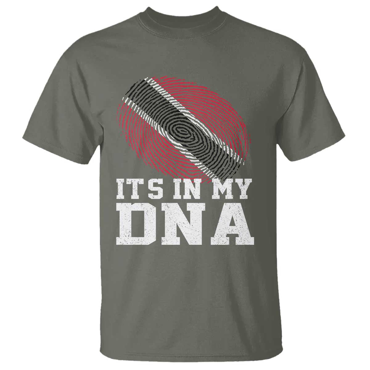 Trinidad and Tobago In My DNA T Shirt Trini Trinidadian Proud TS10 Military Green Print Your Wear
