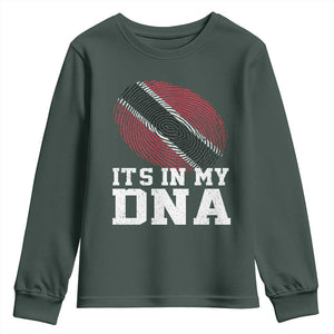 Trinidad and Tobago In My DNA Youth Sweatshirt Trini Trinidadian Proud TS10 Dark Forest Green Print Your Wear