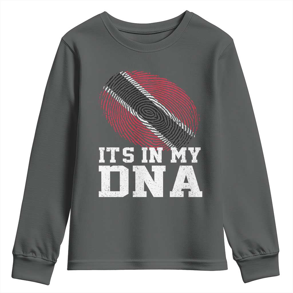 Trinidad and Tobago In My DNA Youth Sweatshirt Trini Trinidadian Proud TS10 Dark Heather Print Your Wear