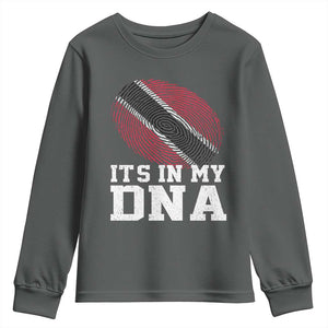 Trinidad and Tobago In My DNA Youth Sweatshirt Trini Trinidadian Proud TS10 Dark Heather Print Your Wear