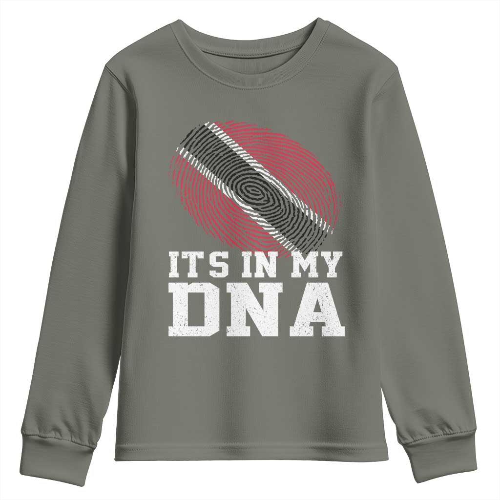 Trinidad and Tobago In My DNA Youth Sweatshirt Trini Trinidadian Proud TS10 Military Green Print Your Wear
