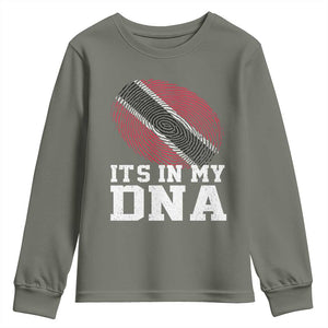Trinidad and Tobago In My DNA Youth Sweatshirt Trini Trinidadian Proud TS10 Military Green Print Your Wear