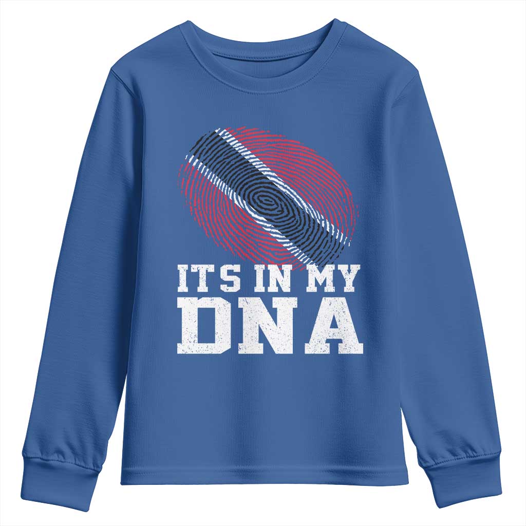 Trinidad and Tobago In My DNA Youth Sweatshirt Trini Trinidadian Proud TS10 Royal Blue Print Your Wear